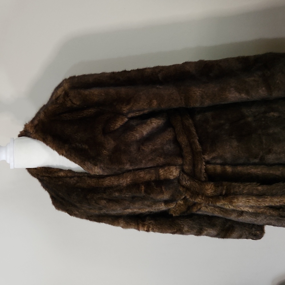 Nwt Frame Denim Faux Mink Long Wrap Coat - Picture 8 of 17
